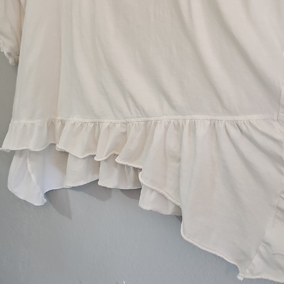 Umgee White Peplum Blouse with 3/4 Balloon Sleeves Womens Size 1X - Picture 8 of 8